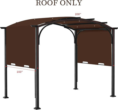 200x103 in Pergola Canopy Replacement Shade Cover Only, Coffee | Fits 10x10 ft - Image 2
