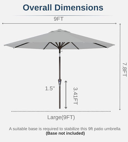 9FT Auto-Tilt Patio Umbrella|Outdoor Market Table Umbrella - Image 7