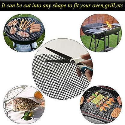 LOOCH BBQ Mesh Grill Mat Set of 5 Non-Stick Heavy Duty Easy Clean Reusable - Image 6