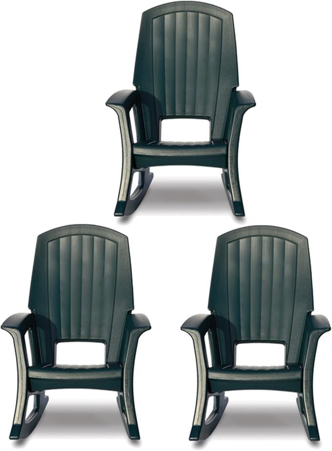 Rockaway Heavy Duty All Weather Rocking Chair, 3 Pack by Semco