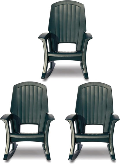 Rockaway Heavy Duty All Weather Rocking Chair, 3 Pack by Semco
