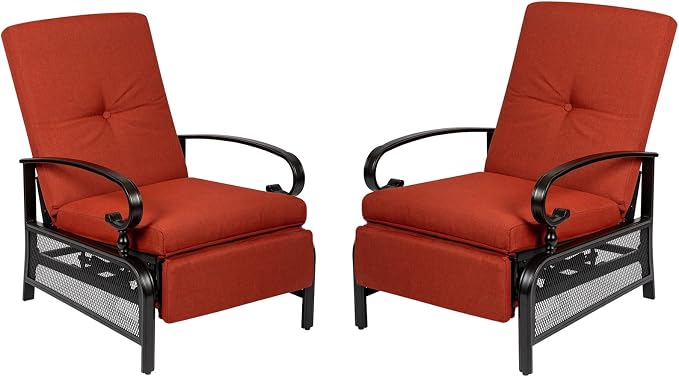 Incbruce Outdoor Lounge Chair Set of 2 Patio Furniture Adjustable Recliner by Incbruce