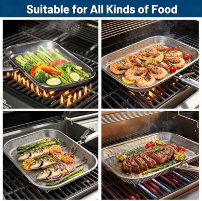 Stainless Steel Grill Pan with Removable Handle, 14.88" x 10.98" - Image 7