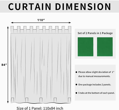 Easy-Going Outdoor Patio Curtains 2 Panels, 110x84 inch, Porch and Pergola - Image 6