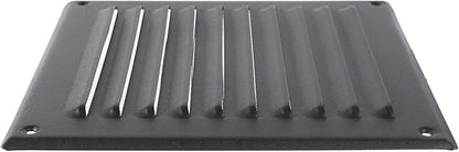 Square Ventilation Grille / 6" x 6" Inch Inside Measurement/Black Metal Air Vent Louver - Inside/Outside use - / 7.7" x 7.7" Inch Outer Measurement