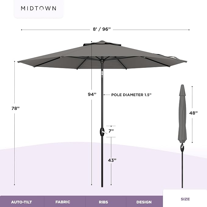 Midtown Umbrellas The Lean Patio Umbrella - Image 6