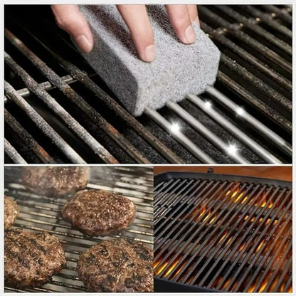 Grill Cleaning Brick & Pumice Stone for BBQ Grills, Flat Top Griddles, Stoves & Ovens | Heavy Duty Griddle Cleaner for Grease, Rust & Stubborn Residue | Pumice Stone Grill Cleaning Tools