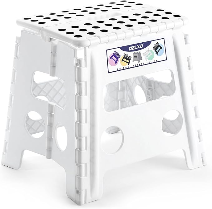 Delxo Folding Step Stool 13 Inch, 300 Lbs Step Stool by Delxo