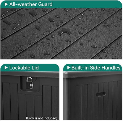YITAHOME XL 180 Gallon Large Deck Box | Outdoor Storage - Image 3