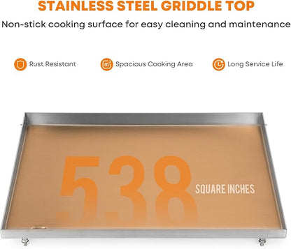 Stanbroil Stainless Steel Griddle Replacement Top for LoCo 26" 2-Burner Series II Flat Top Grill, Flat Top Griddle Accessories for LoCo Gas Grill