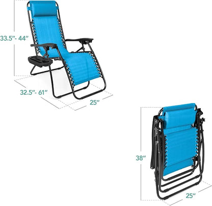Best Choice Products Set of 2 Adjustable Steel Mesh Zero Gravity Lounge Chair - Image 3