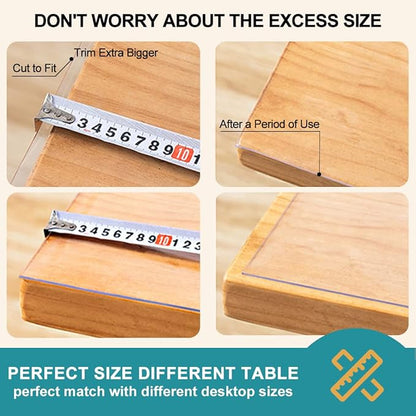Kitchen Countertop Vinyl Transparent Protector Clear PVC Plastic Desk Mat Waterproof Table Pad for Dining Table Office Desk Picnic Table Meeting Desk Clear PVC Table Cover Protector 36x84 Heatproof