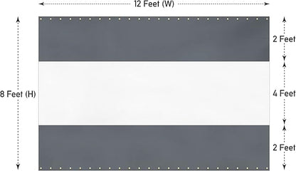 Covers & All Outdoor Clear Panel Curtain, 12 oz Vinyl Outdoor Curtains for Patio, Weather Resistant Waterproof Tarp with Brass Grommets for Pergola, Porch, Gazebos, Balcony (8'H x 12'W Feet, Gray)