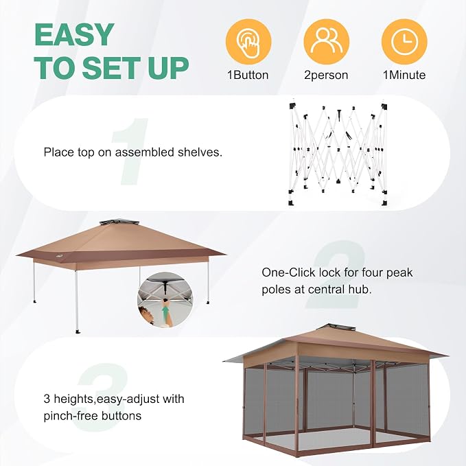 COBIZI 10x15 Pop up Canopy Gazebos on Clearance-Canopy Tent - Image 8
