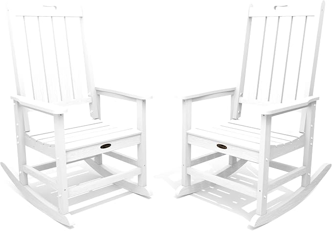 THOEOE Outdoor Rocking Chairs Set of 2, Oversized Patio Rocking Chair | HDPE by THOEOE