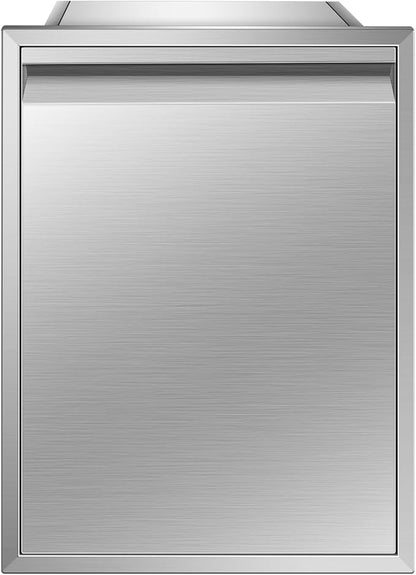 Outdoor Kitchen Drawers, Flush Mount Triple Access BBQ Drawers With Stainless Steel Handle, BBQ Island For BBQ Island Patio Grill Station,Trash Drawer