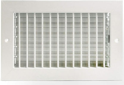 16" X 12" Adjustable AIR Supply Diffuser - HVAC Vent Cover Sidewall or Ceiling - Grille Register - High Airflow - White [Outer Dimensions: 17.75" w X 13.75" h]