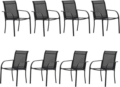 Outdoor Dining Chairs Set of 8, Stackable Patio Chair by Seekverse