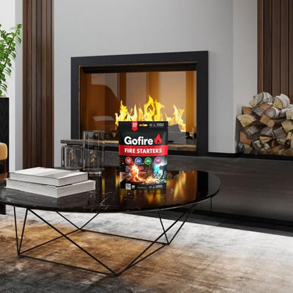 GOFIRE: Ultimate All Purpose Fire Starter- Non-Toxic, Earth-Friendly, Portable, Weather-Proof Fire Starter for Camping, Hiking, Backpacking, Fireplaces, Wood Stoves and More! Parent (100 Pieces)