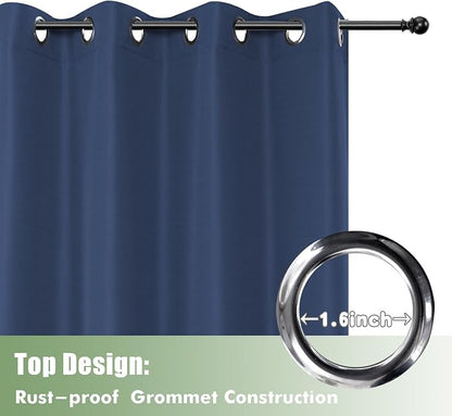 HolidayIdeas Outdoor Curtains for Patio Waterproof 6 Pcs 54x84 Inch Navy | - Image 4