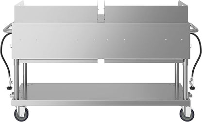60 in. 8-Burner Commercial Outdoor Propane Gas Grill with Two 30 in. Griddles in Stainless-Steel, ETL Listed (CGKIT6-G30G30)