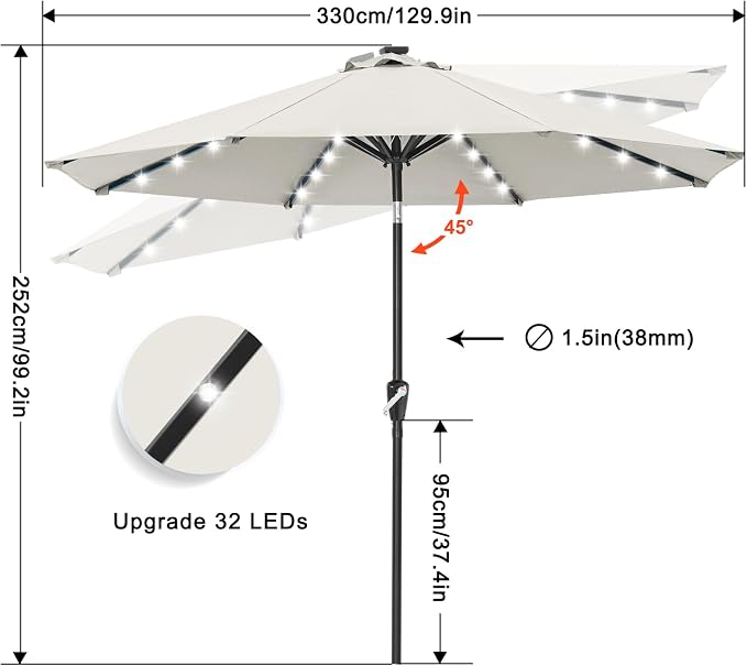 ABCCANOPY Solar Led Patio Umbrella - Image 3