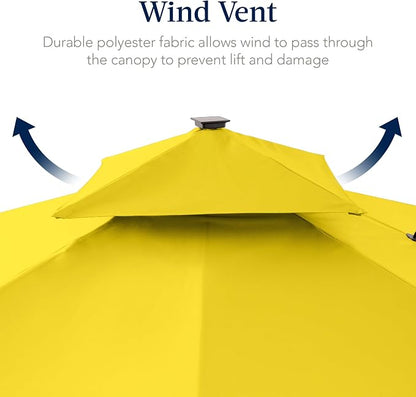 Best Choice Products 12x12ft LED Cantilever Patio Umbrella w/Base Included & - Image 7