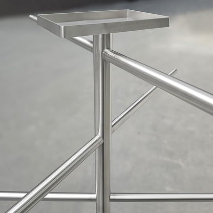 Marble Base Hot Tub Towel Rack for Spa, 304 Stainless Steel 6 Arms Standing Towel Holder with Tray for Swimming Pool Indoor or Outdoor Towel Sheet Drying Rack Brushed Nickel
