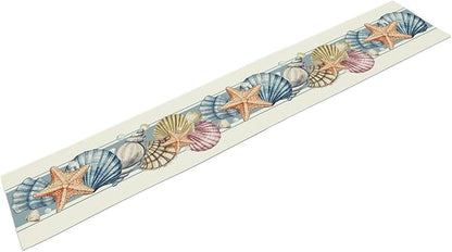 Summer Starfish Table Runner, Blue Sea Coastal Seashell Beach Nautical Starfish Ocean Table Runner Seasonal Holiday Home Kitchen Dining Table for Home Party Decor 13"x90"
