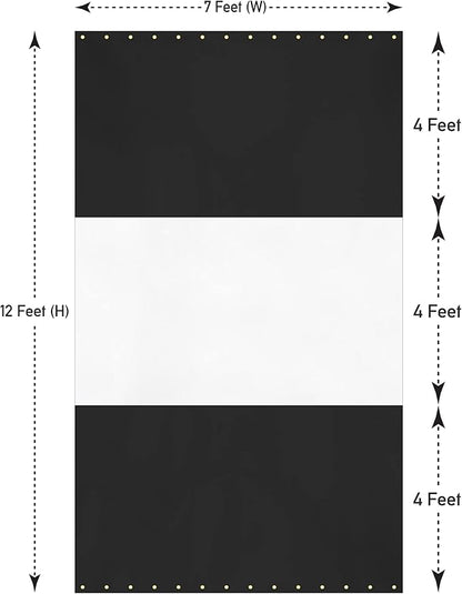 Covers & all Outdoor Clear Panel Curtain, 12 oz Vinyl Outdor Curtains for Patio, Waterproof & Weather Resistant Tarp with Brass Grommets for Pergola, Porch, Gazebos, Balcony (12' H x 7' W feet, Black)