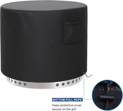 Fire Pit Cover, Upgraded Cover for Smokeless Fire Pit, Waterproof & UV Resistant, 22" D x 16" H Fits 19"- 22" Fire Pit
