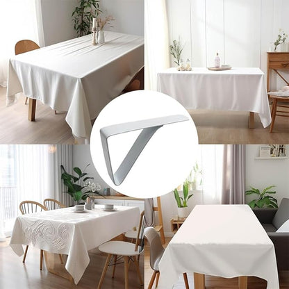 Large Tablecloth Clips Stainless Steel Rust Proof Table Cloth Clips Table Clips for Home, Restaurants, Picnic, Party, Dining Tables - Fits Up to 2.6 Inch Thick Tables 4Pcs White