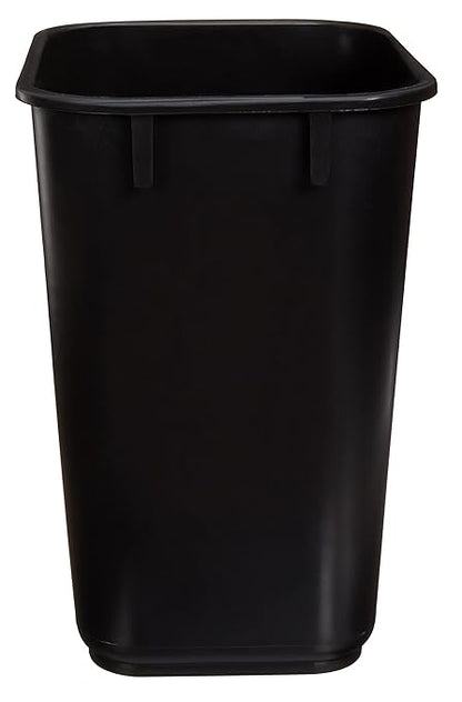 Amazon Basics Small Trash Can, Rectangular Commercial Office Wastebasket, 3 Gallon (Pack Of 2), Black