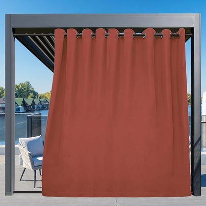 Easy-Going Outdoor Curtains for Patio 1 Panel, 150x96 inch, Terra Red | - Image 3