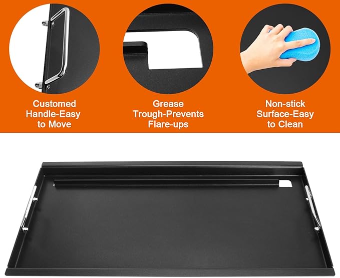 Full-Size Griddle Inserts for Charbroil Performance 6-Burner, Flat Top Griddle for Charbroil Grill 463229021 463229521 463228622 463284422 463229521B 463259223, Replacement Parts for G426-0005-W1