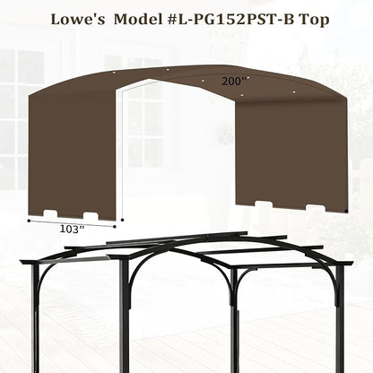 slashome 200" x 103" Pergola Replacement Canopy, Fits L-PG152PST-B, Coffee | - Image 2