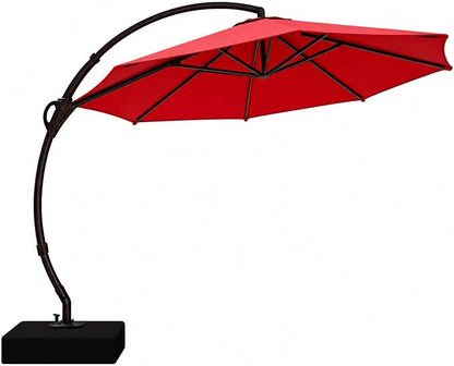 Outdoor Patio Umbrella with Base included, 12 FT Deluxe Curvy Cantilever - Image 2