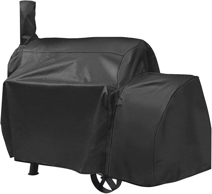 SunPatio Offset Smoker Cover, Outdoor Heavy Duty Waterproof Grill Cover Compatible for CharBroil Oklahma Joe's Highland and Horizon Grills, Charcoal BBQ Smoker Protector, All Weather Protection