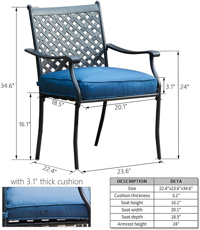 Patio Dining Chairs Stackable Outdoor Chairs Dining Furniture Set of 4 - Image 2