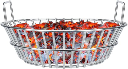 Charcoal Basket, Grill Ash Basket for Big Green Egg Large, 14 Inches Stainless Steel Ash Basket