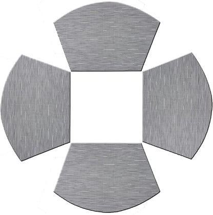 PIGCHCY Wedge Shaped Placemats for Dining Table Cross-Weave Washable Vinyl Placemat Heat Resistant Round Table Mats Set of 4 (Silver Grey)