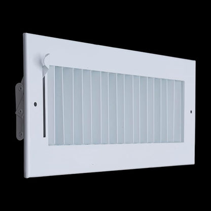 [2 Pack] Fits 12x4 Duct Opening Steel Adjustable Air Supply Grille by Handua | Register Vent Cover Grill for Sidewall and Ceiling | White | Outer Size: 13.75" X 5.75"