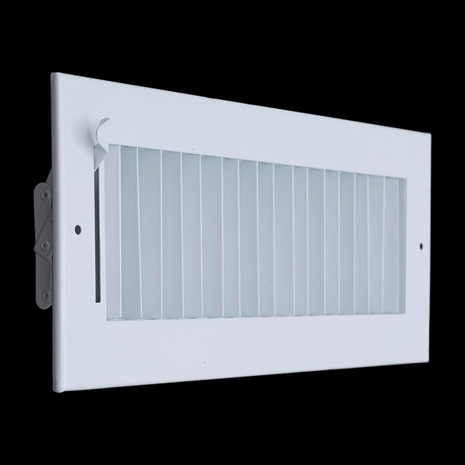Fits 12x4 Duct Opening Steel Adjustable Air Supply Grille by Handua | Register Vent Cover Grill for Sidewall and Ceiling | White | Outer Dimensions: 13.75" X 5.75"