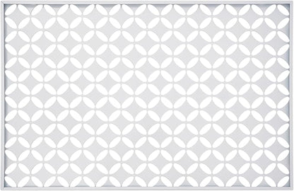 75" H×35" W Decorative Outdoor Privacy Screen with Stand, Outdoor Decor Privacy Fence Screen Metal Fence Panels, Free Standing Metal Divider for Patio Lawn Deck (White-Circle)