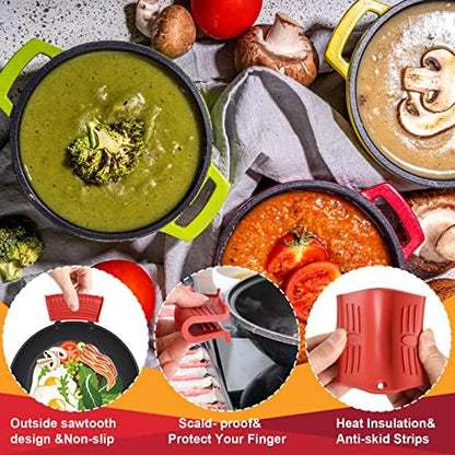 5Pcs Cast Iron Handle Cover, Silicone Hot Handle Holder - Image 3