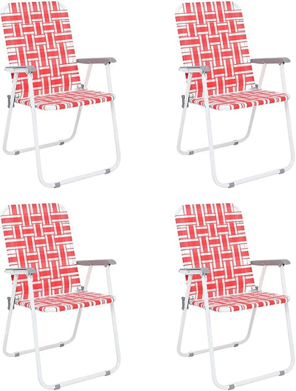 VINGLI Patio Lawn Webbed Folding Chairs Set of 2, Outdoor Beach Chair Portable by VINGLI