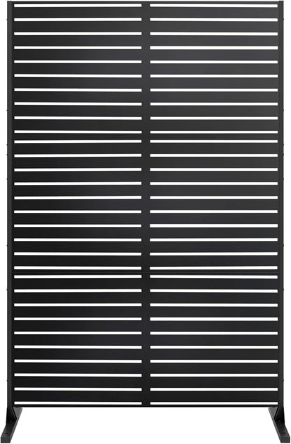 72" H×47" W Metal Privacy Screen, Outdoor Indoor Privacy Screens with Stand Panels, Free Standing Decorative Privacy Screen for Patio