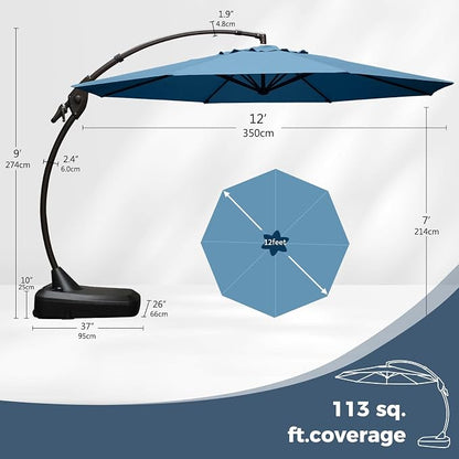 Grand patio 12FT Sunbrella Cantilever Umbrella - Image 4