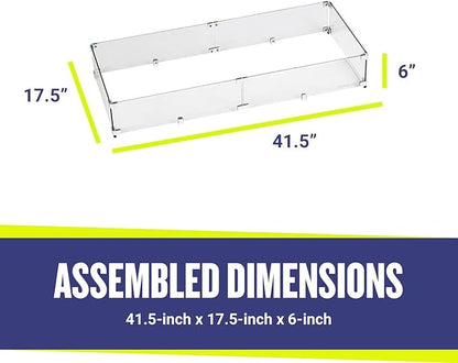 41.5" X 17.5" X 6” Rectangular Glass Flame Guard