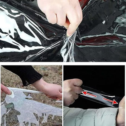 Clear Tarps Heavy Duty PVC, Transparent Tarp Durable Waterproof Dustproof Windproof, Tarpaulin with Grommets & Ropes for Greenhouse, Patio, Garden, Pavilion, Chicken, Porch, Outdoor（6' x 10'）